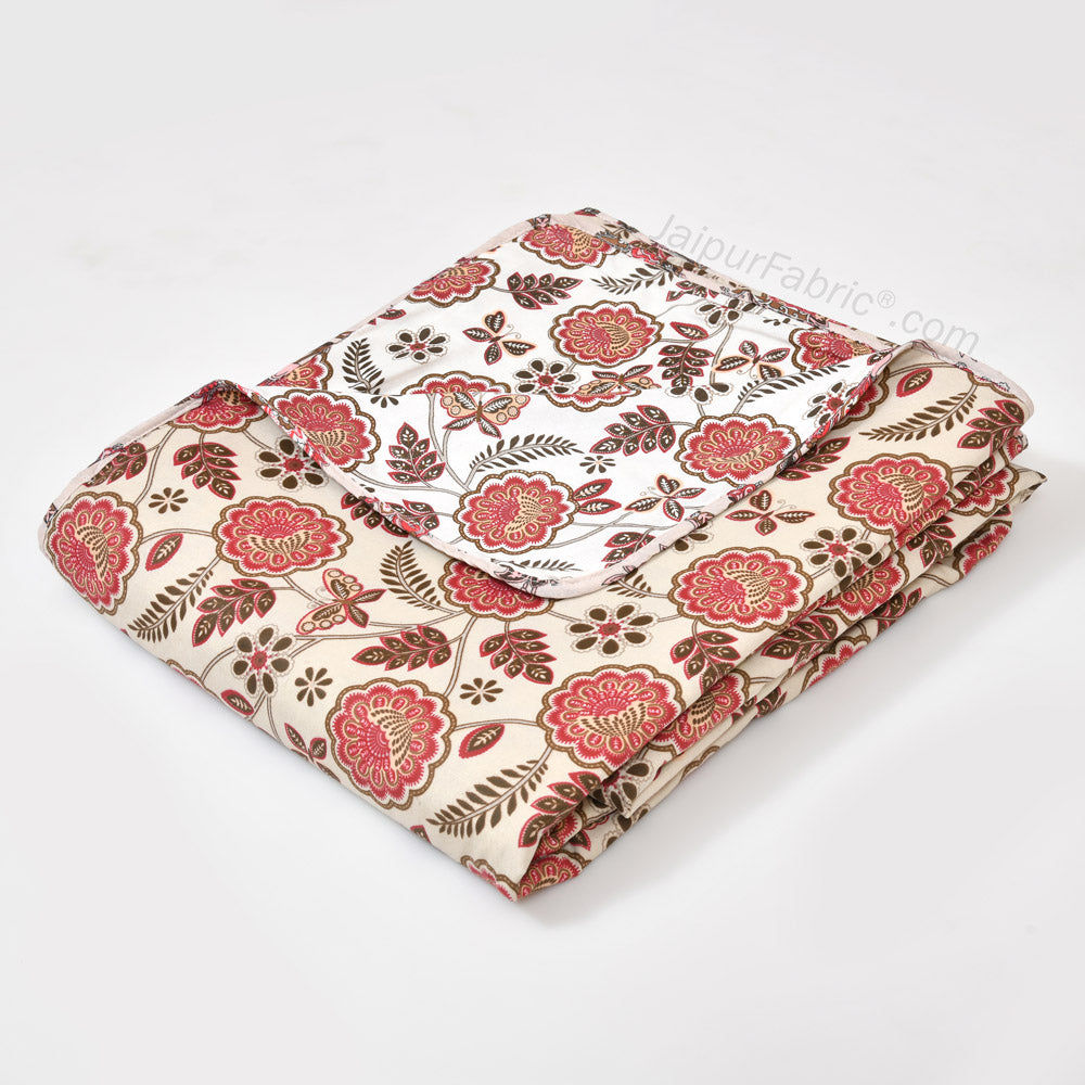 Pink Butterflies Pure Cotton Double Bed Dohar